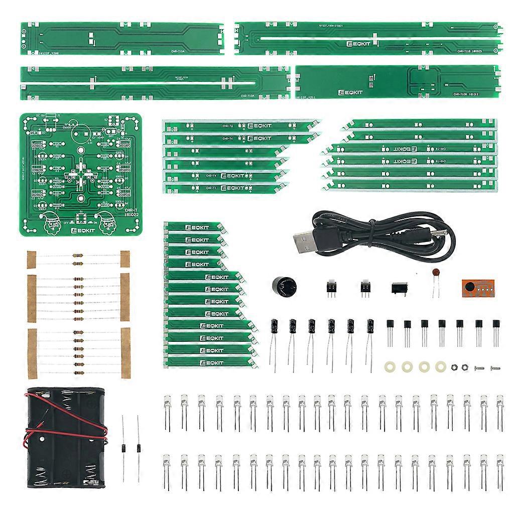 Kit de soudure d’arbre de Noël de musique bricolage clignotant LED 3D Noël arbre Ensemble électronique