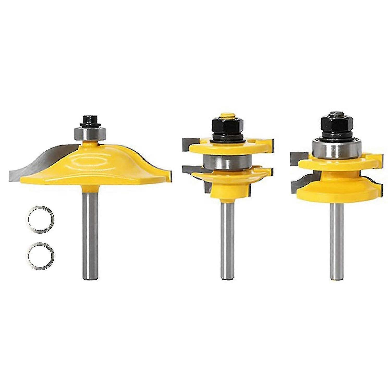 3 Piece Router Bits, 1/4" Raised Panel Cabinet Door Router Bit Set