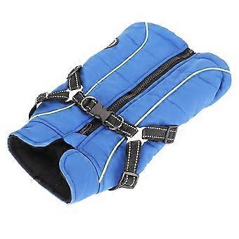 Dog Coat Warm Waterproof Reflective Dog Vest Jacket Thickened Dog Harness Coat for Winter Autumn S
