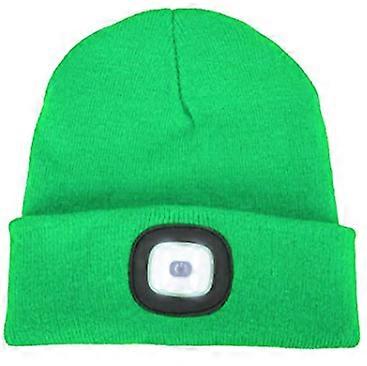 LED Lighted Beanie Cap, USB Rechargeable Running Hat Ultra Bright 4 LED Waterproof Light Lamp and Flashing Alarm Headlamp Multi-Color