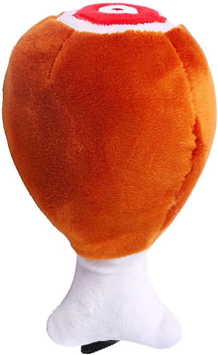 Puppy Dog Chicken Leg Plush Squeak Chew Toy Interactive Pet Toys Gift Brown One Size