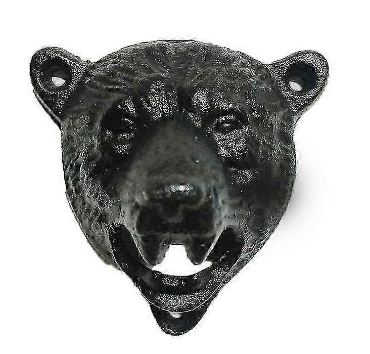 Cast Iron Grizzly Bear Bottle Opener, Black