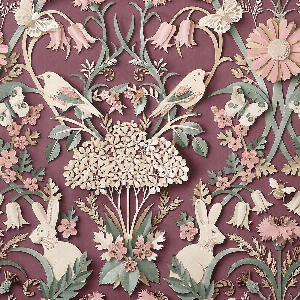 Woodland Plum Wallpaper