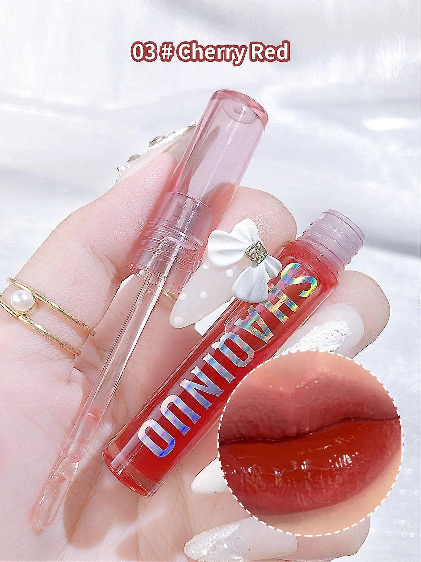 SHAQINUO Transparent Glossy Moisturizing Lip Oil With Mirror Finish And Solid Color, Easy To Apply And Suitable For Daily Lip Care, Can Also Be Used A