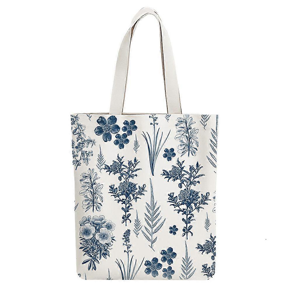 Canvas Women's Tote Bags with Handle Shoulder Bags for Shopping Rectangle Flower 38x40cm