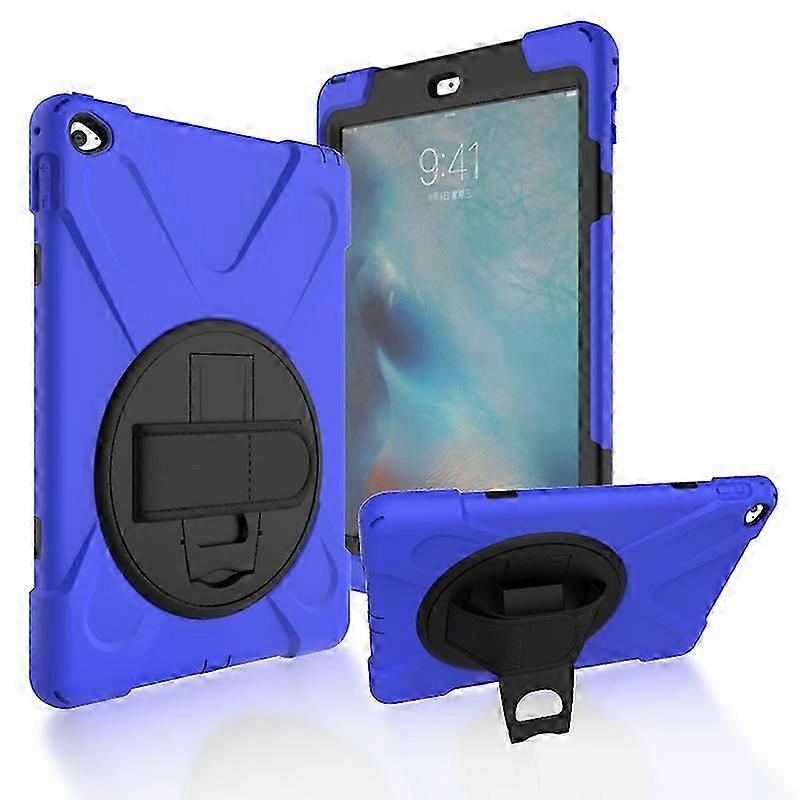 For Apple iPad Air 2 X-Shape PC + TPU Tablet Shell with 360 Degree Swivel Kickstand/Hand Strap