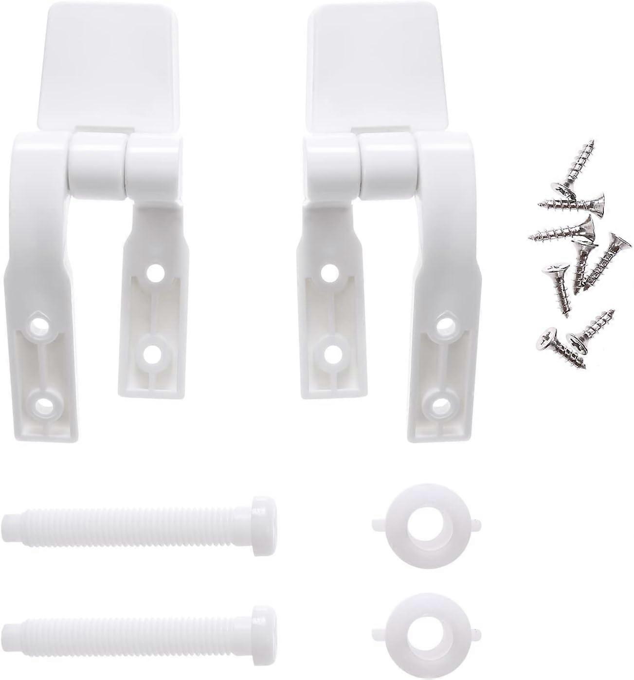 Universal Toilet Seat Hinges, Plastic Replacement with Bolts and Nuts