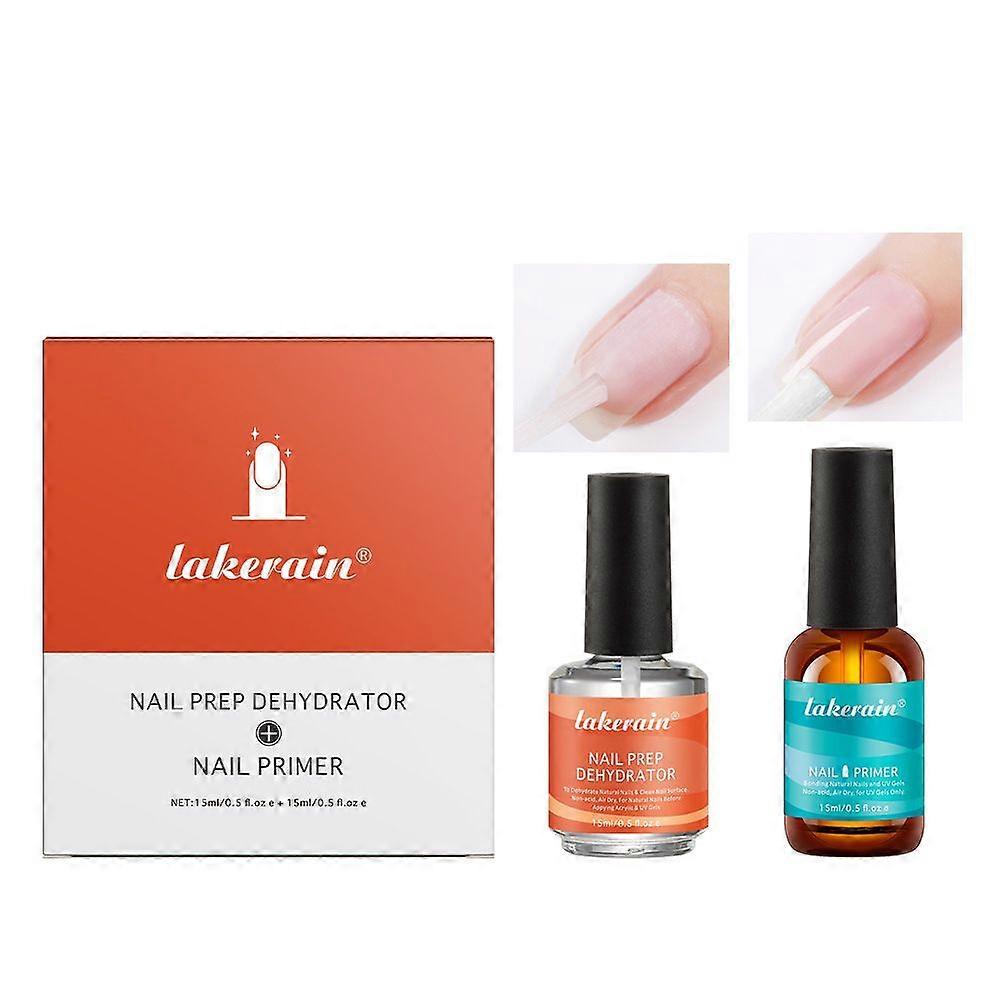 Nail Primer, Nail Prep Dehydrator and Nail Primer Set, Superior Bonding Primer for Gel Nail Polish