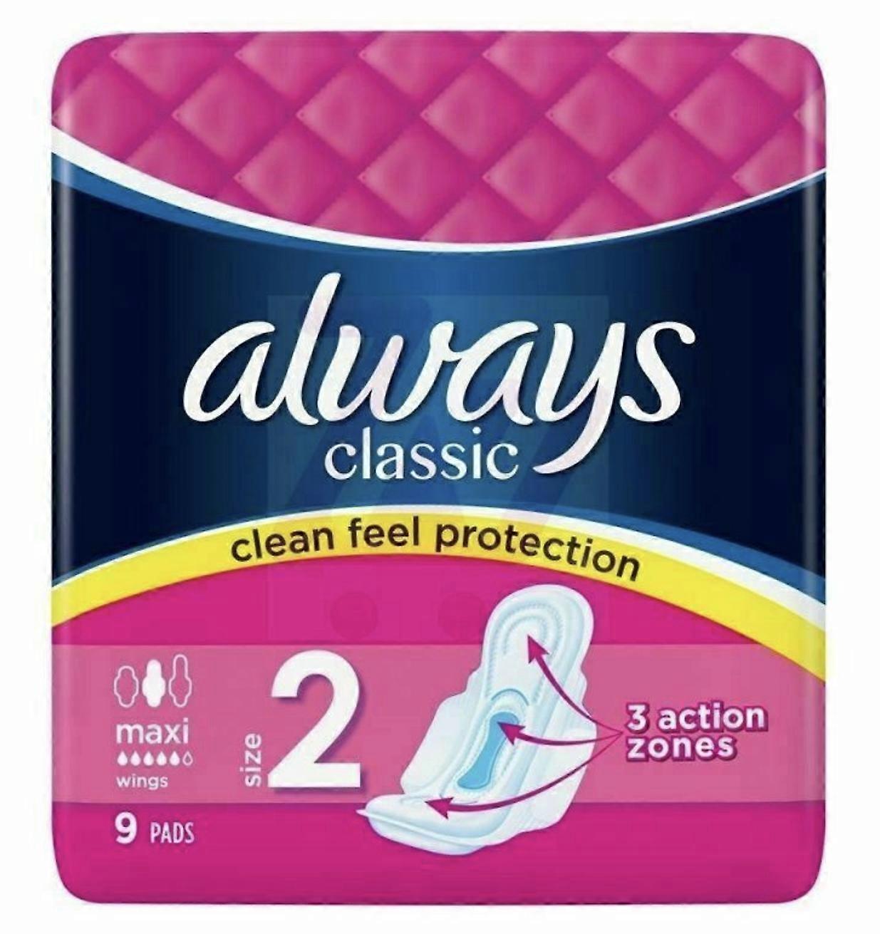 Always Classic Clean Feel Protection Pads Maxi Wings Size 2