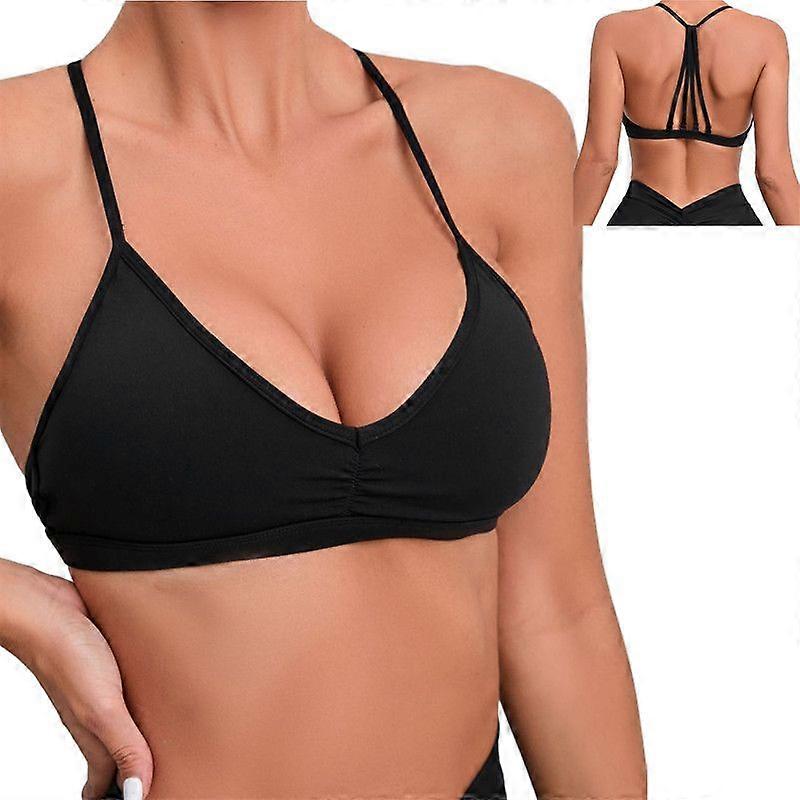Mercury Workout Sports Bras Women Athletic Removable Padded Backless Strapy Gym Yoga Crop Top