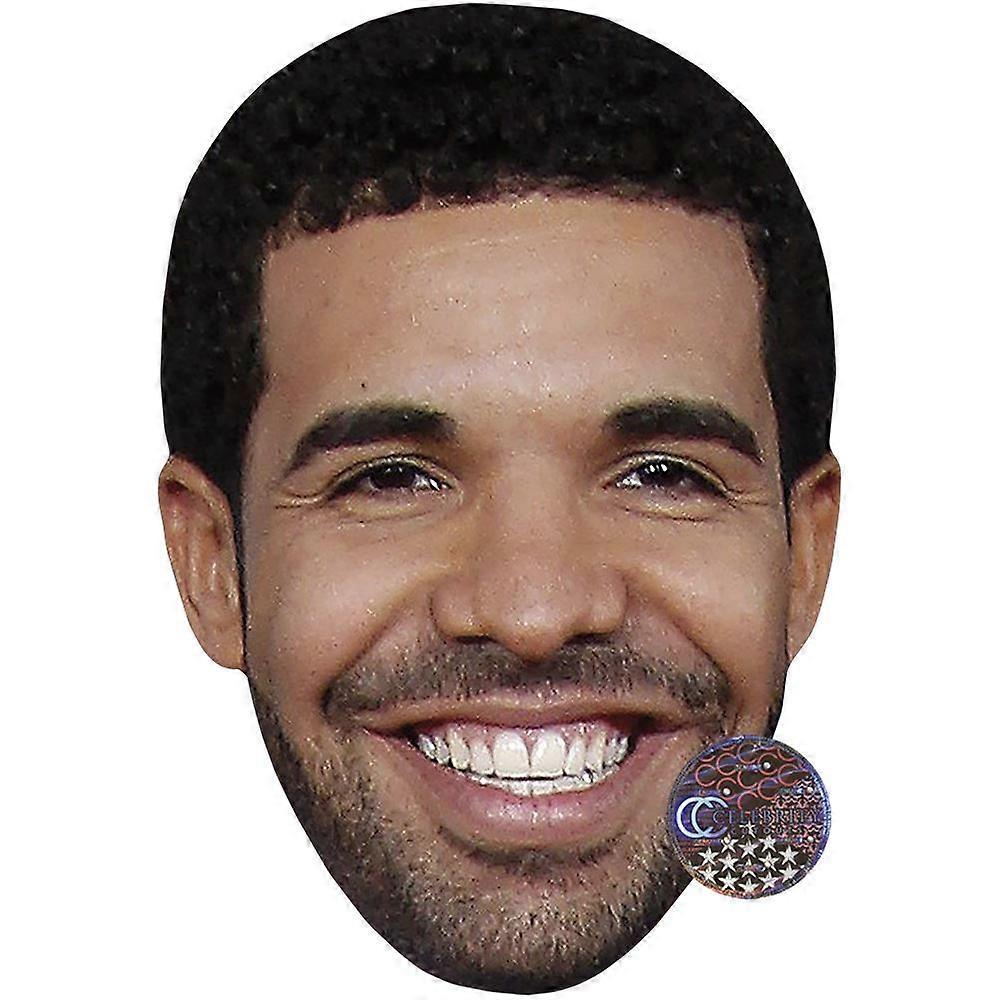 Drake (Smile) Celebrity Mask, Flat Card Face