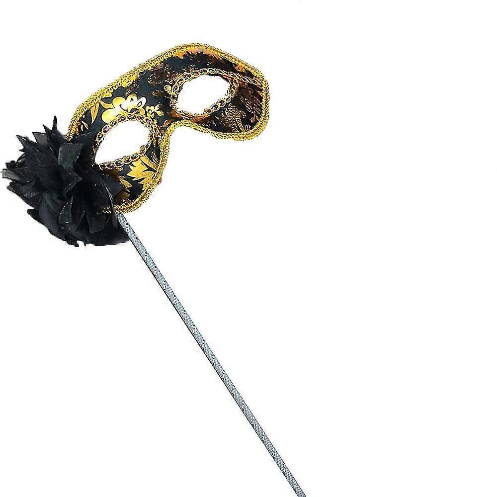 L Veil Translucent Half F Mask On Sti With Side Feather Flower