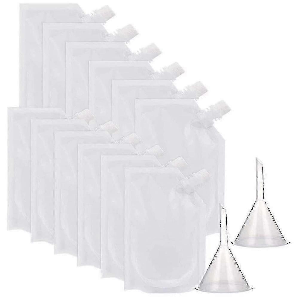 20 Pack Plastic Liquor Pouch Drinks Flasks Concealable Drinking Flasks 350 ml with 2 Pieces Funnel