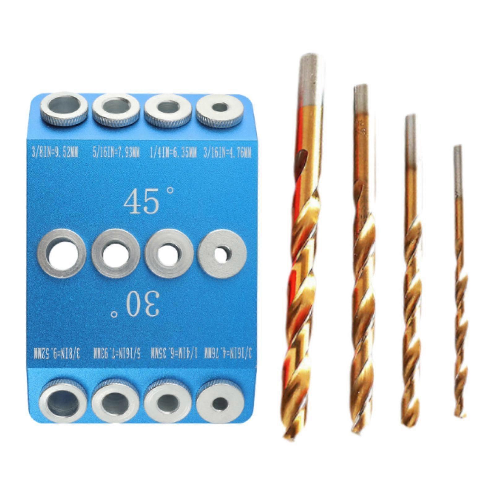 30 45 90 Degree Angle Drill Guide Jig Kit Drill Template Block Portable