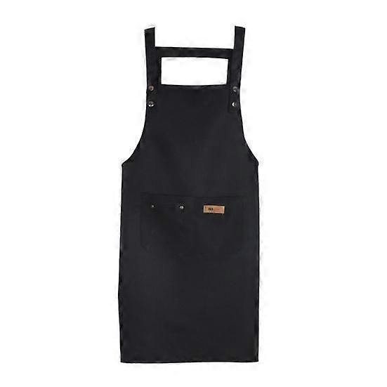 Widen Shoulder Straps Kitchen Apron with Pocket Polyester Cotton Gardening Chef Cooking Apron