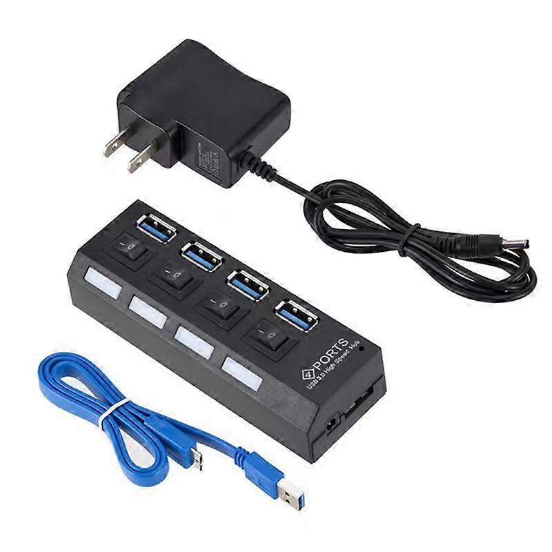 USB 3.0 Power Adapter 4 Ports Multi USB Splitter Hub 3.0USB Hub 50CM Cable Hub Docking Station US p