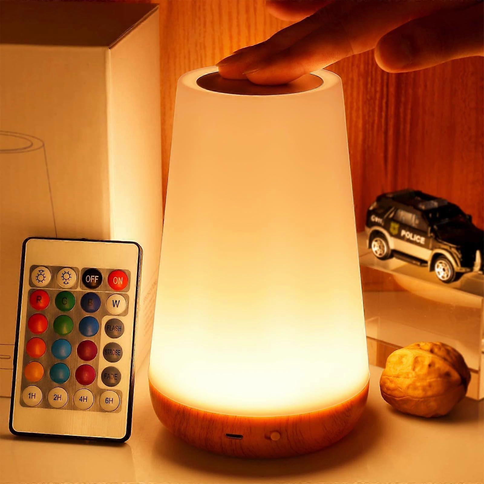 Dimmable Touch Lamp Night Light for Bedroom Nursery, LED Table Lamp, Adjustable Brightness, Modern Design, White Color