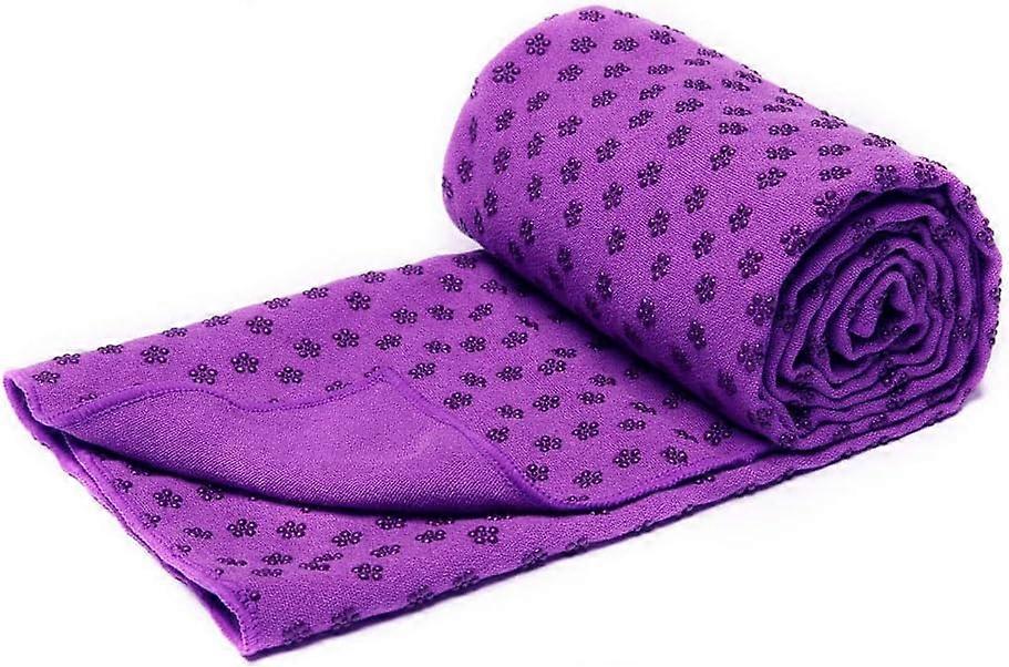 Yoga Mat Towel 183x63cm with Mesh Pouch, Quick Drying Non-Slip Dotted Grip for Pilates and Yoga