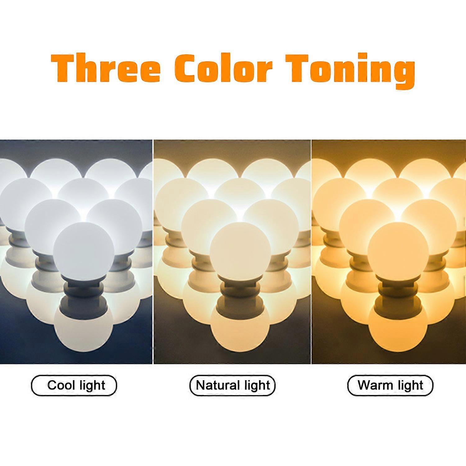 Mirror Front Lights Dresser Refill Makeup Mirror Bulb Tri-color Dimming USB Touch Switch Long Press