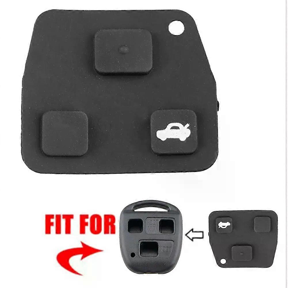 3 Button Silicone Car Remote Key Pad Black Rubber Keypad Replacement Fob Case Cover Shell for Toyota Avensis Camry Corolla