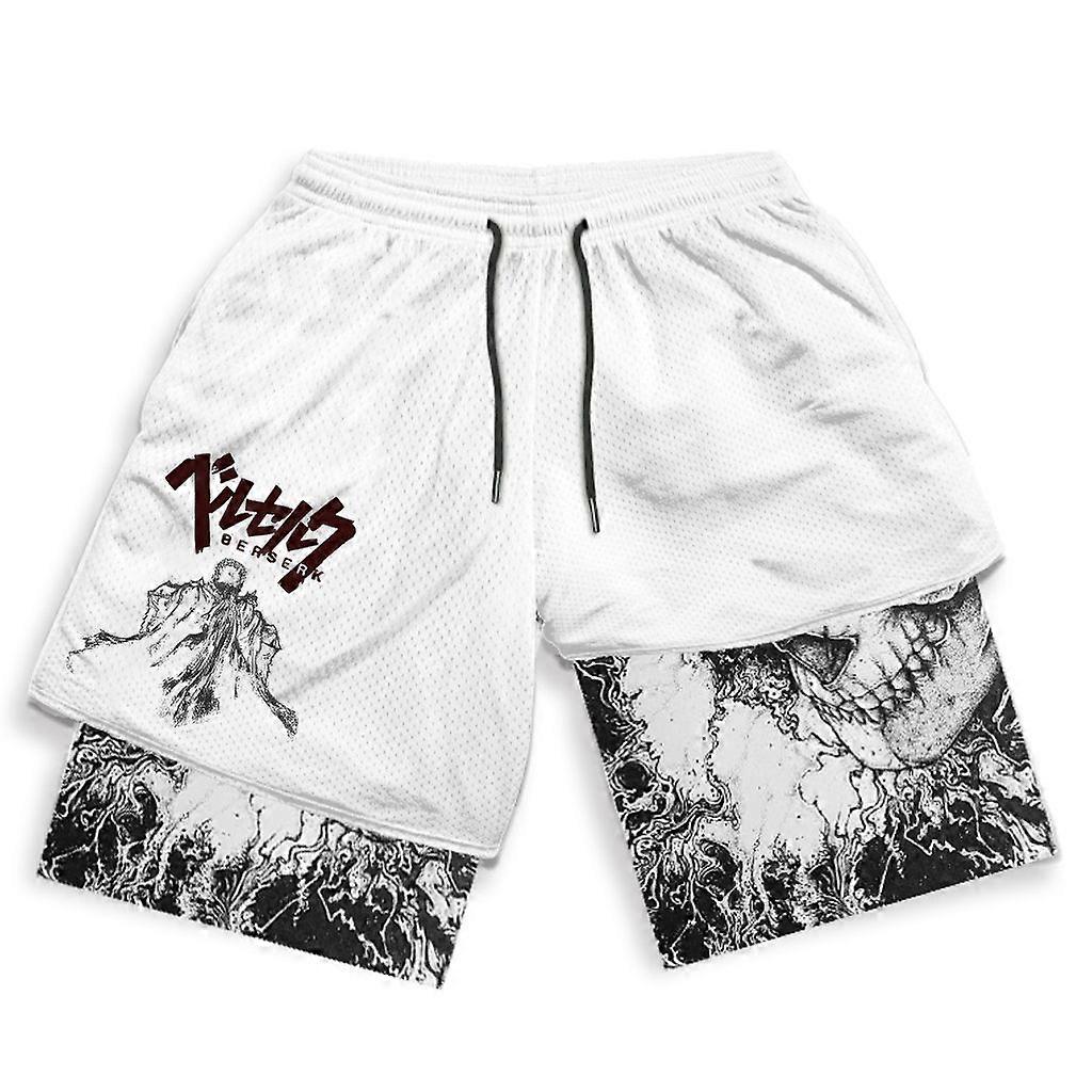 Anime Gym Shorts Men Women Berserk Manga 3D Print 2 in 1 Performance Shorts Workout Summer Quick Dry CompressionShort Pants