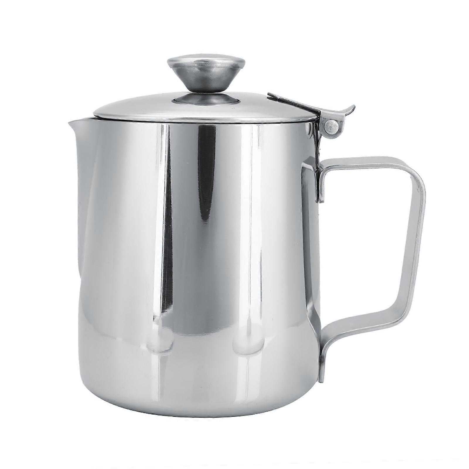 Stainless Steel Milk Frothing Pitcher 250ml With Lid For Latte Art