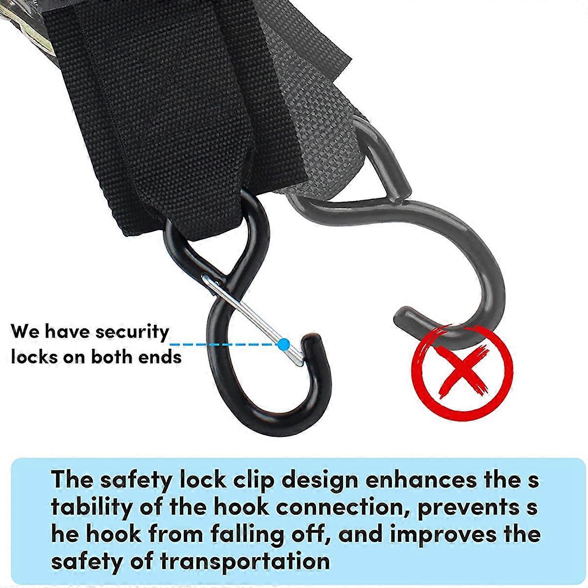 Lasso Tie Down Strap 2 X 8 Foot With Protective Sleeve – Pack Of 2, Blue
