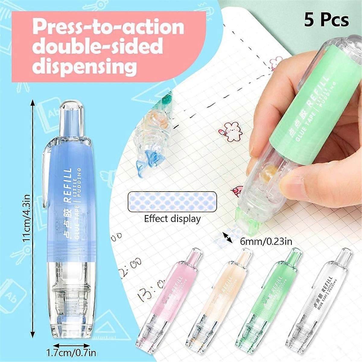 10 Pack Retractable Double Sided Tape Runner, 0.23 Inch x 16.40 Ft