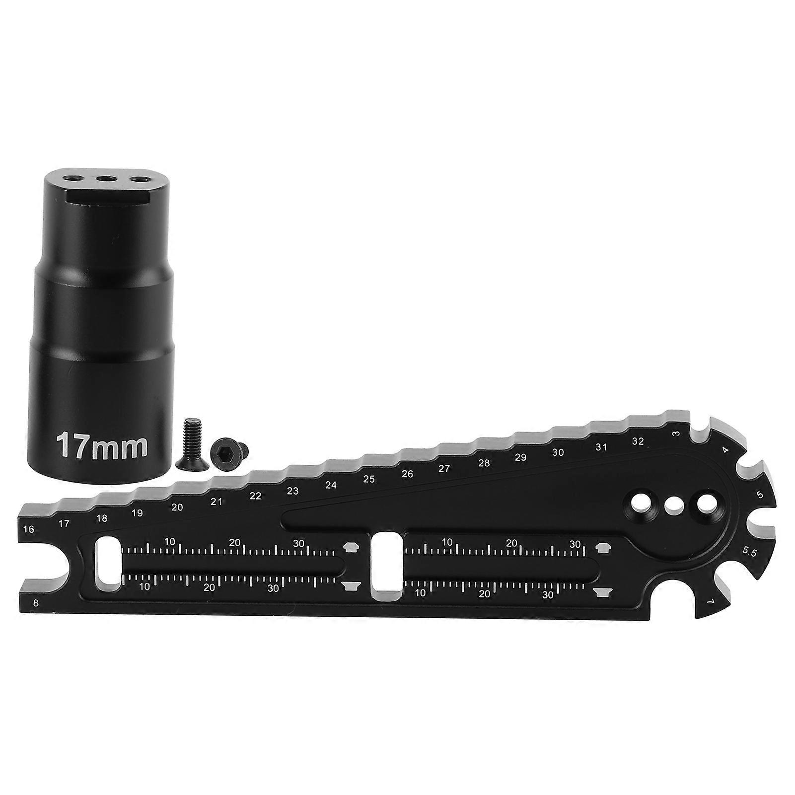 RC Height Ruler Measuring Tool MultiFunctional Wrench Screw Measuring Tool with 17mm Hex Sleeve