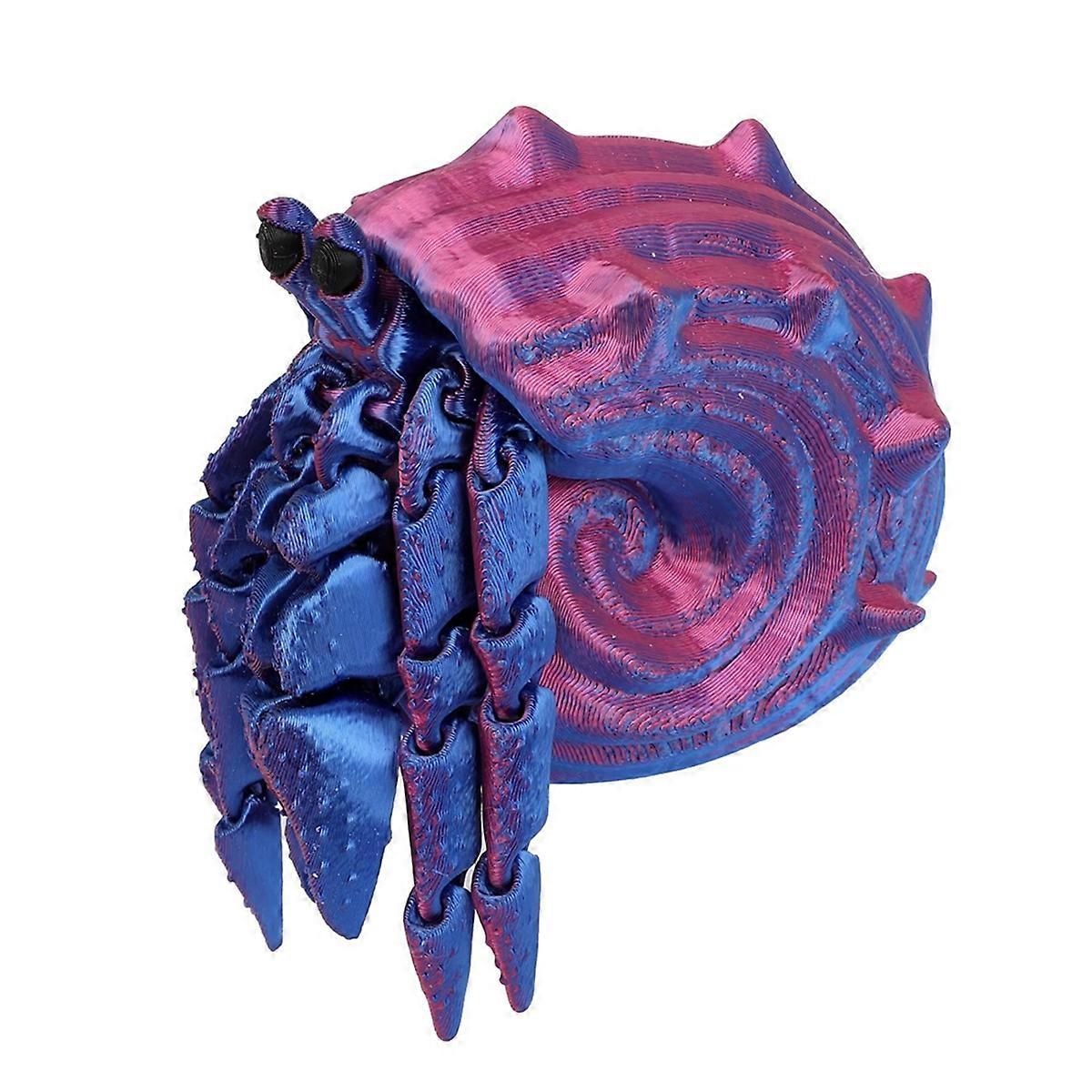 3D Printing Hermit Crab Multi-joint Movable Model,Red-Blue Gradient