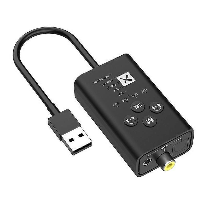 T9 Low latency 5.2 Bluetooth Audio Transmitter Supports Fiber Optic Coaxial APTX With USB Cable