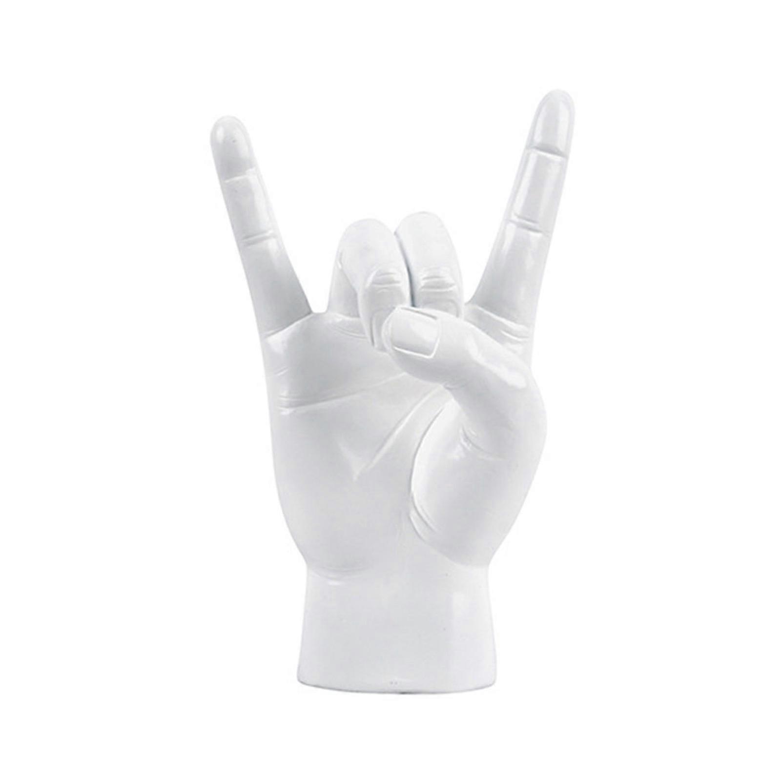 Sign Rock and Roll Statue Punk Gesture Unique Music Livehouse Decorations Centrepieces Table Hand Sculpture