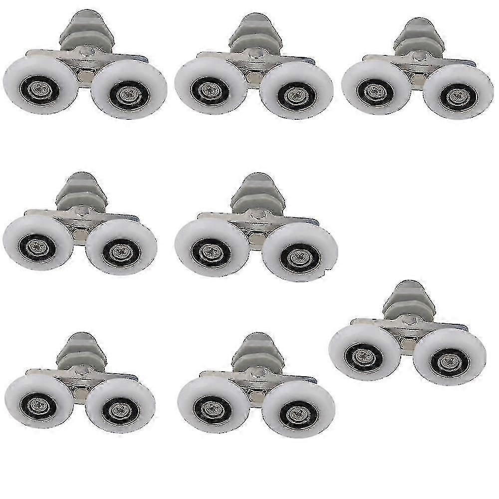 8pcs Double Twin Shower Door Wheels: Top/Bottom Rollers for Bathroom Replacement (EU)