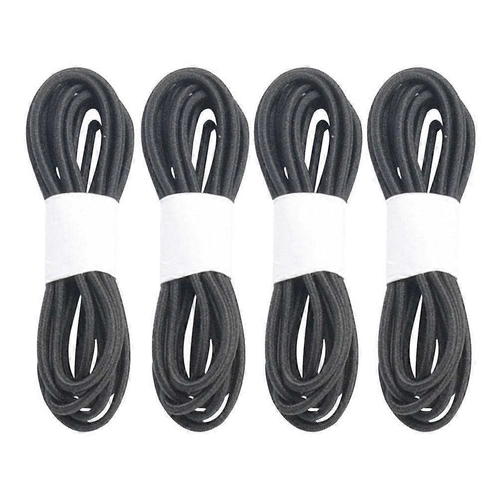 4 Rolls of 1m Connecting Ropes Elastic Rubber Bands Spare Ropes Metal Buckle Elastic Cords for Traveler Notebook Accessories (Black)