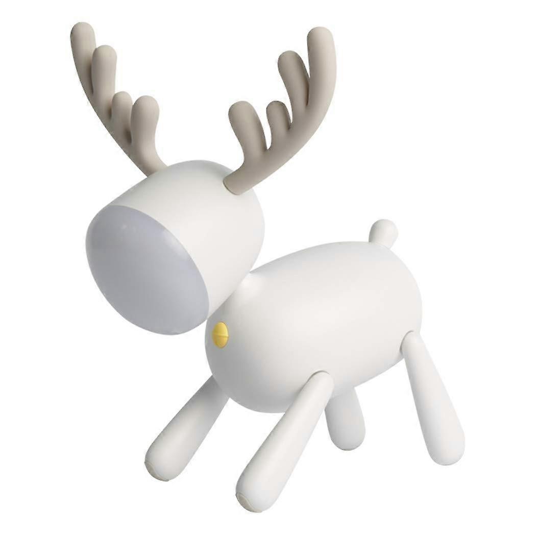 Ren Deer's Table Lamp for Nurses - Adjustable Height, Modern Design, White Shade, LED Compatible