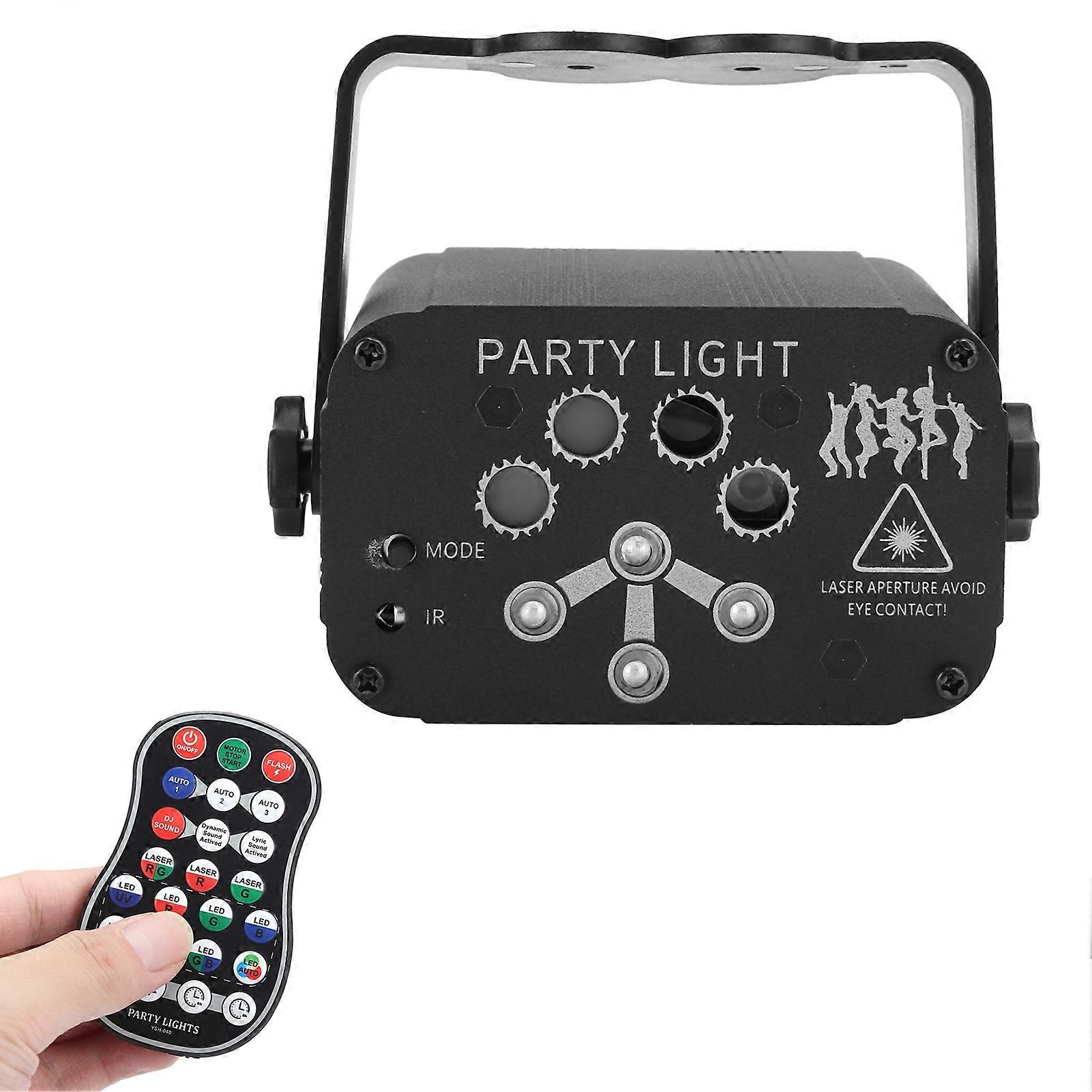Mini Stage Light 8‑Hole USB Voice Control RGB Projection Lamp for KTV Bar Decoration