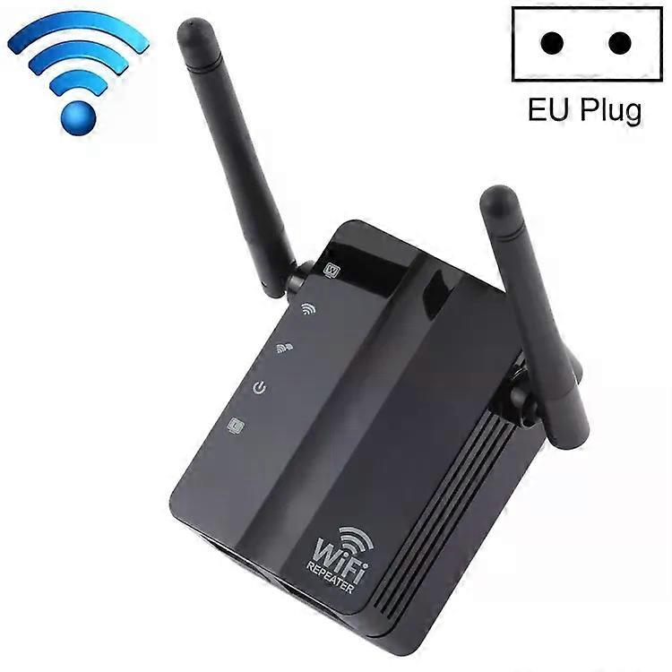 Wireless-N Range Extender-300Mbps,2 External Antennas,EU Plug,Black Black