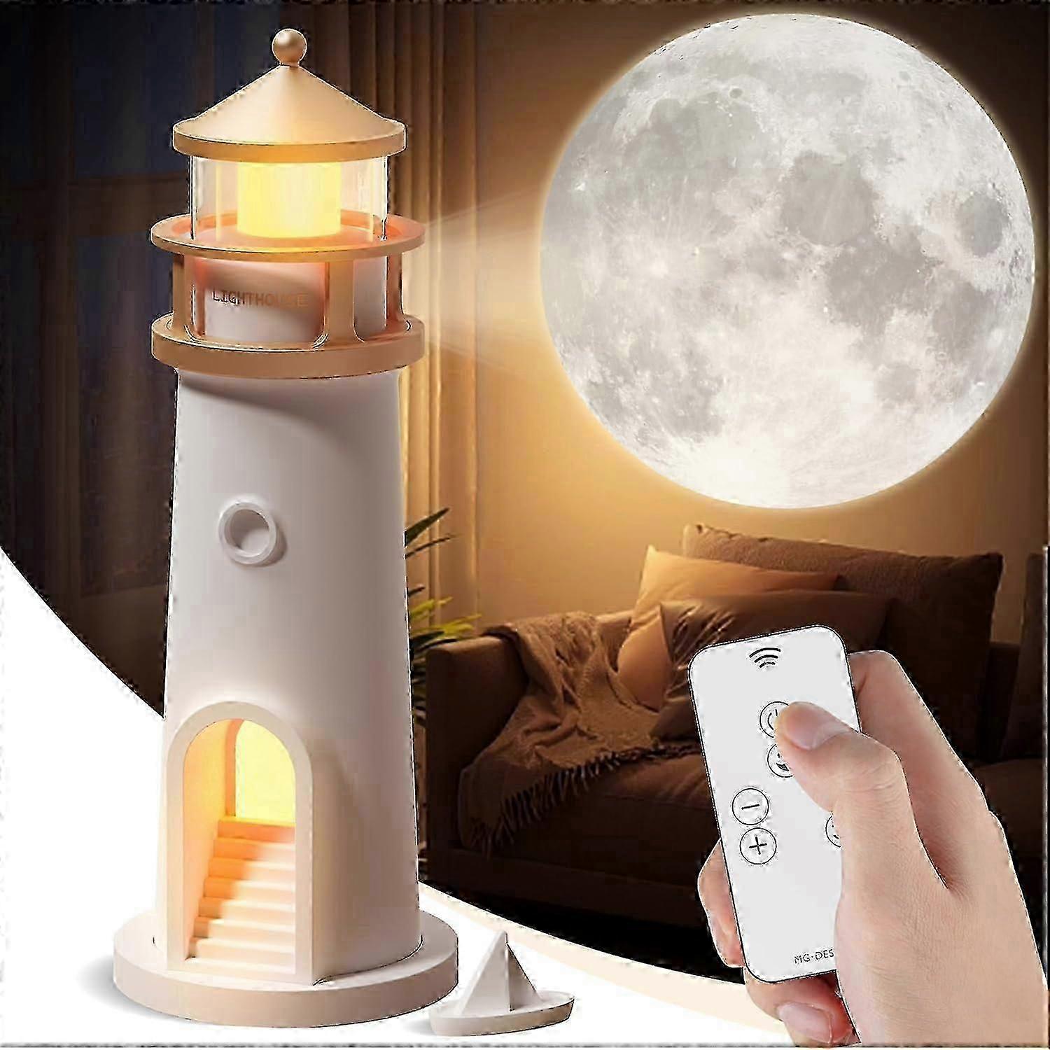Rechargeable LED Galaxy Projector Moon Lamp - Ideal Christmas & Birthday Gift for European Kids, Boys & Girls, Aesthetic Lighthouse Decor