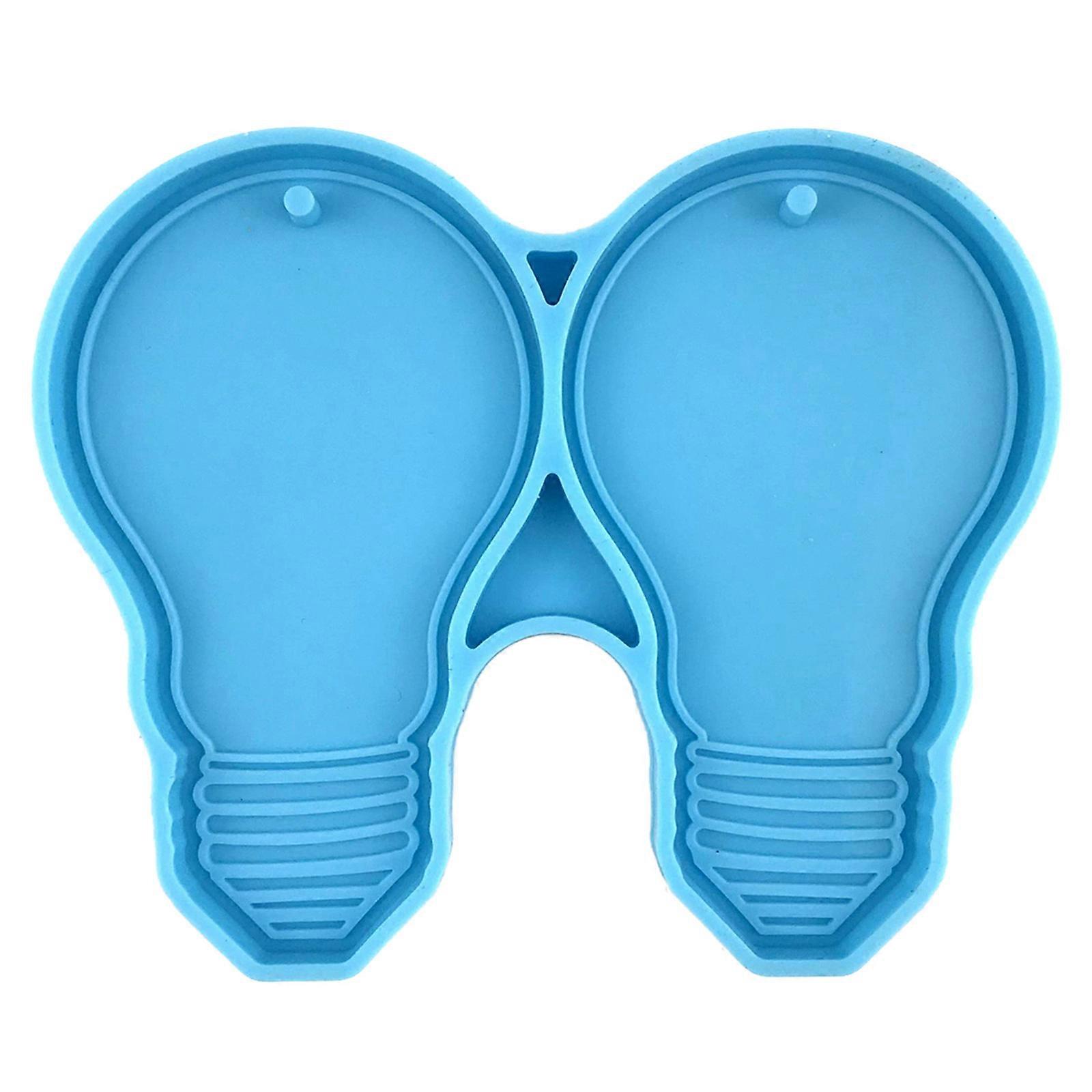 Silicone Keychain Mold Dangle Earring Resin Mold Bulb Epoxy Resin Casting Mold for DIY Pendant Keychain Jewelry Making  Blue