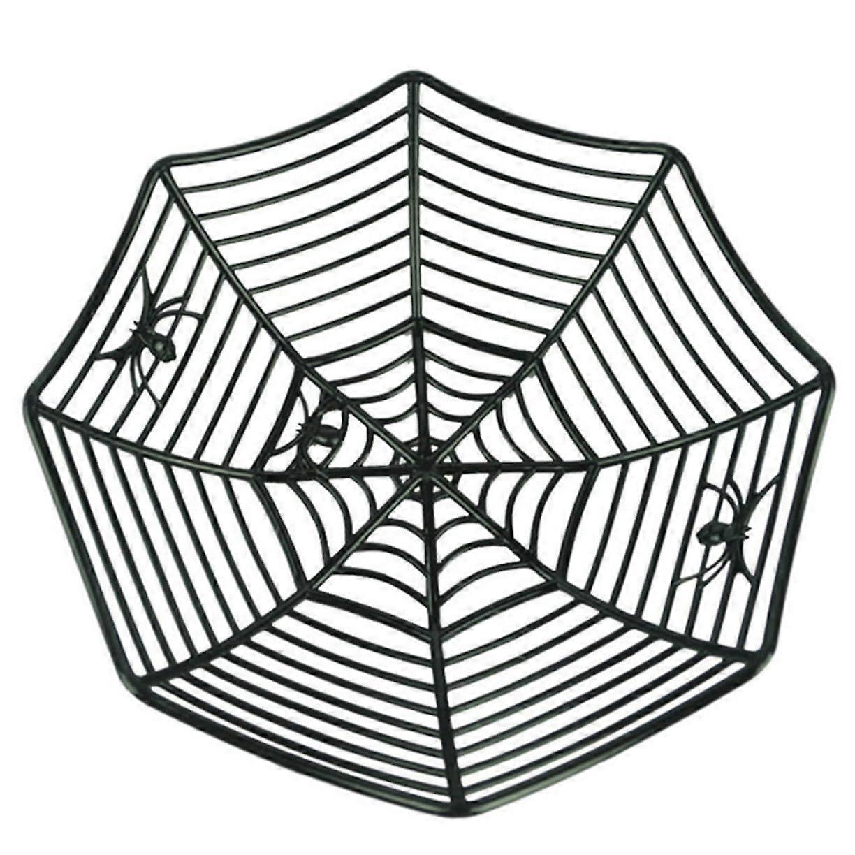 Halloween Baskets 2-Piece Spider Web Serving Set Bread Basket Fruit Basket Cookie Basket Candy Basket