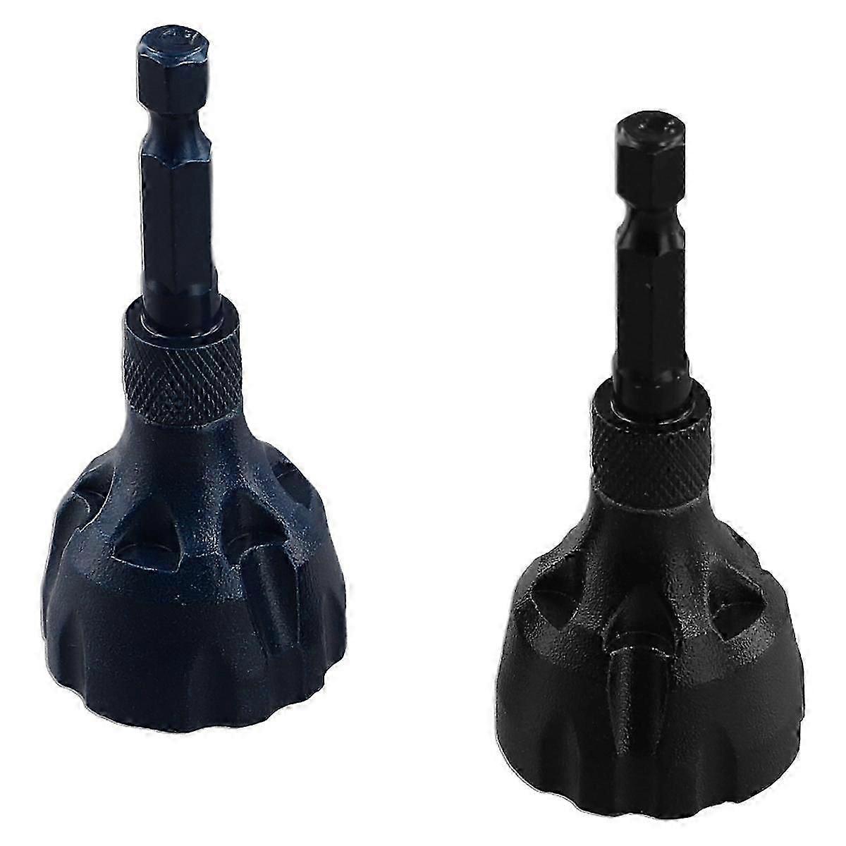 2Pcs Tungsten Carbide Deburring External Chamfer Tool 1/8in3/4in(3mm20mm), Deburring Chamfering Drill Bit(Black+Blue)