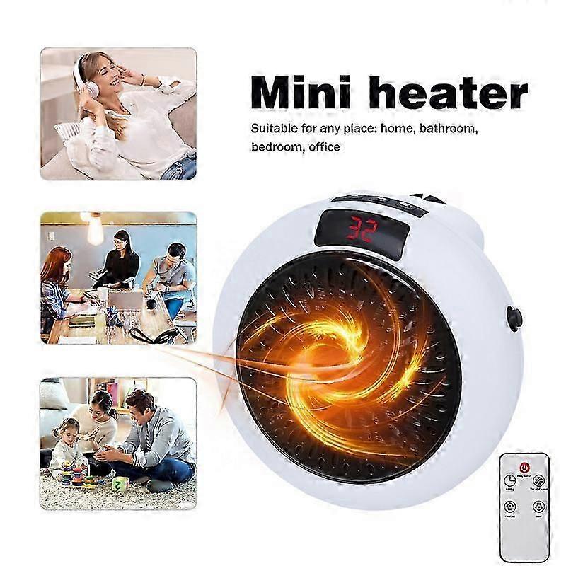 Air Heater Silent Remote Fast Heat Thermostat Electric Portable Heater Mini Wall Mount Home Office Desktop Warm Air Heater_Featured Gift