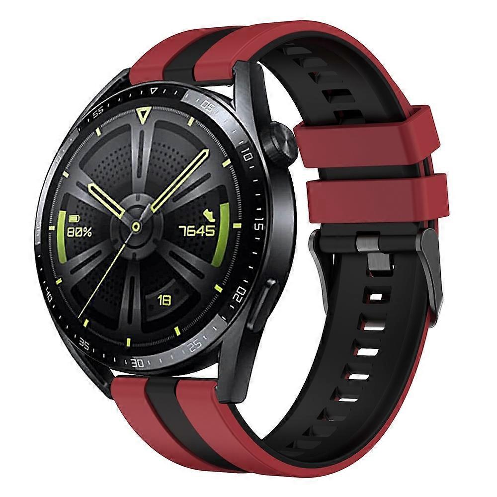 Vertical Two Color Silicone Watch Band