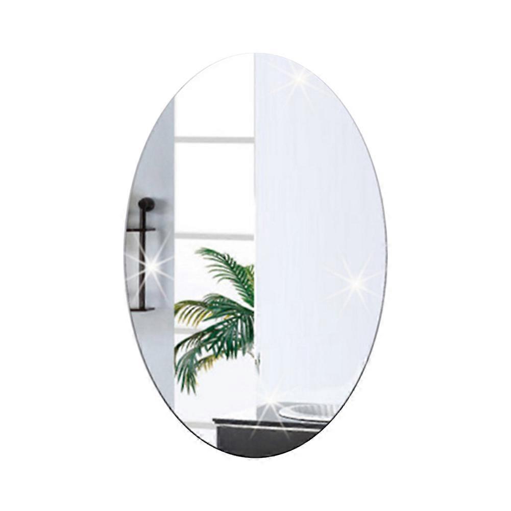 3D Mirror Effect Wall Sticker Rectangle Oval Background Decoration for Office Bedroom Kitchen Bathroom