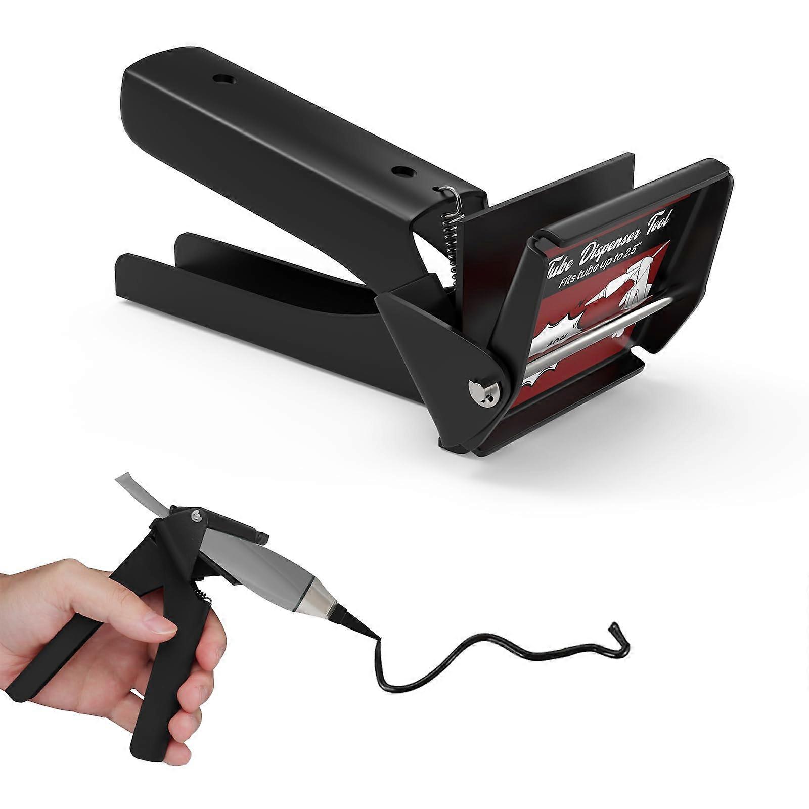 Tube Extrusion Tool - Tube-Grip Industrial Dispenser for RTV and Silicone, Efficient Material Usage, Black, Large Size