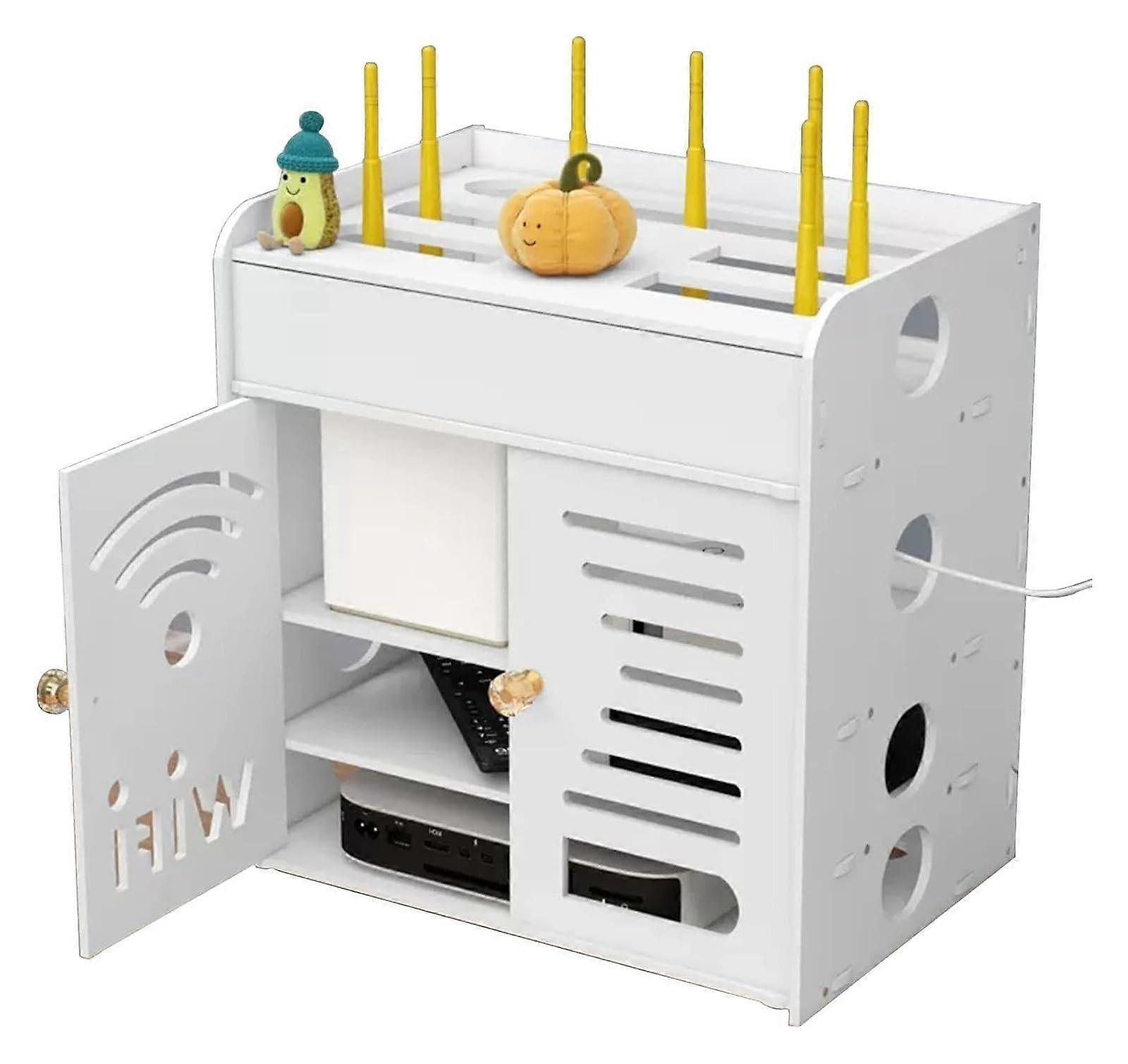 Router Shelf Wall Mount, 3-Tier WiFi Router Storage Box, Compatible with Set-Top Boxes, Decorative Wall-Mounted Organizer