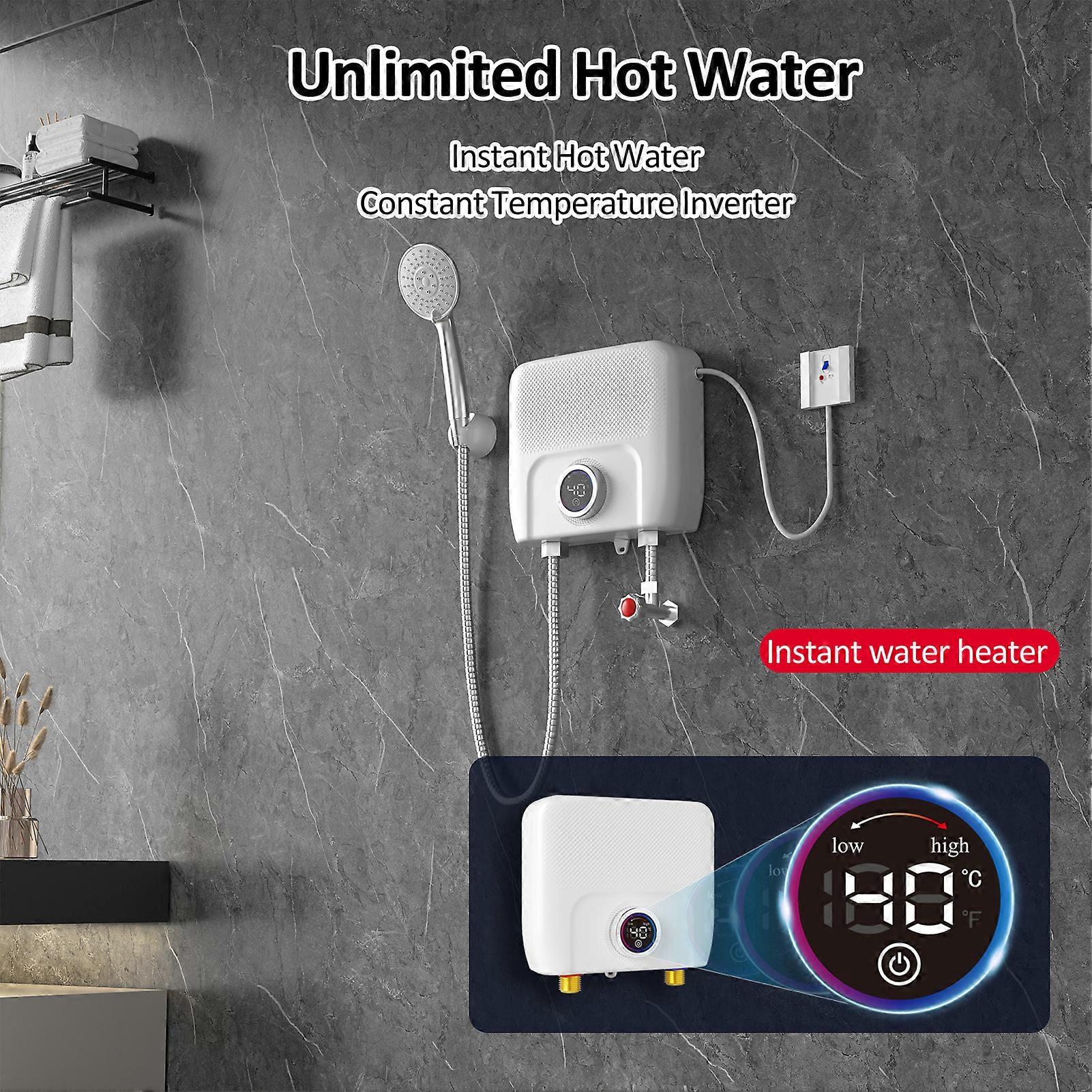 Mini Electric Tankless 3000W 110V Constant Temperature Instant with Remote Control Digital Display On Demand Hot Water Heater
