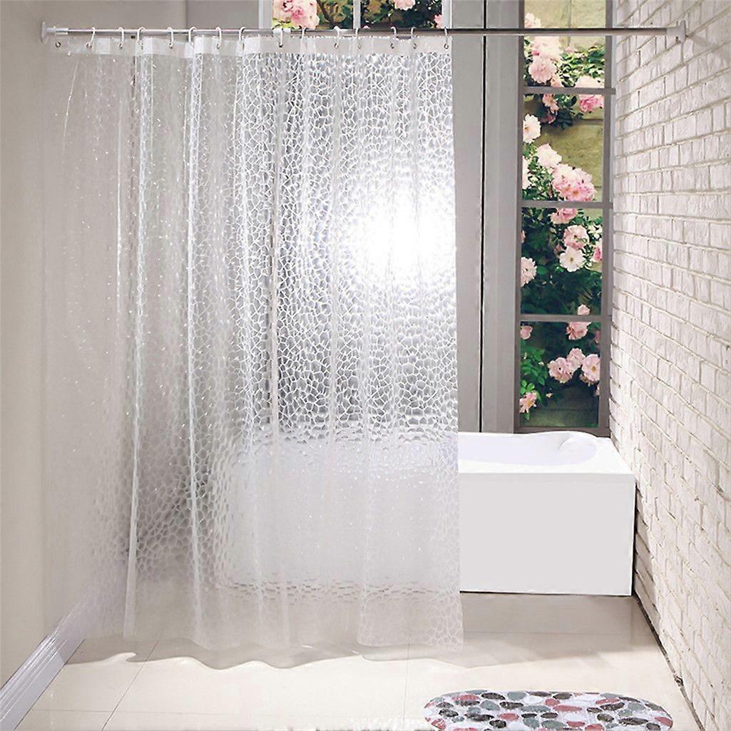 Large Waterproof Bath Shower Curtain 3D Water Cube