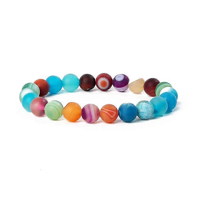Reiki Natural Stone Bead Bracelets Men Chakra Healing Matte Agates Bracelet For Women Crystal Quartz Onyx Yoga Jewelry Wholesale