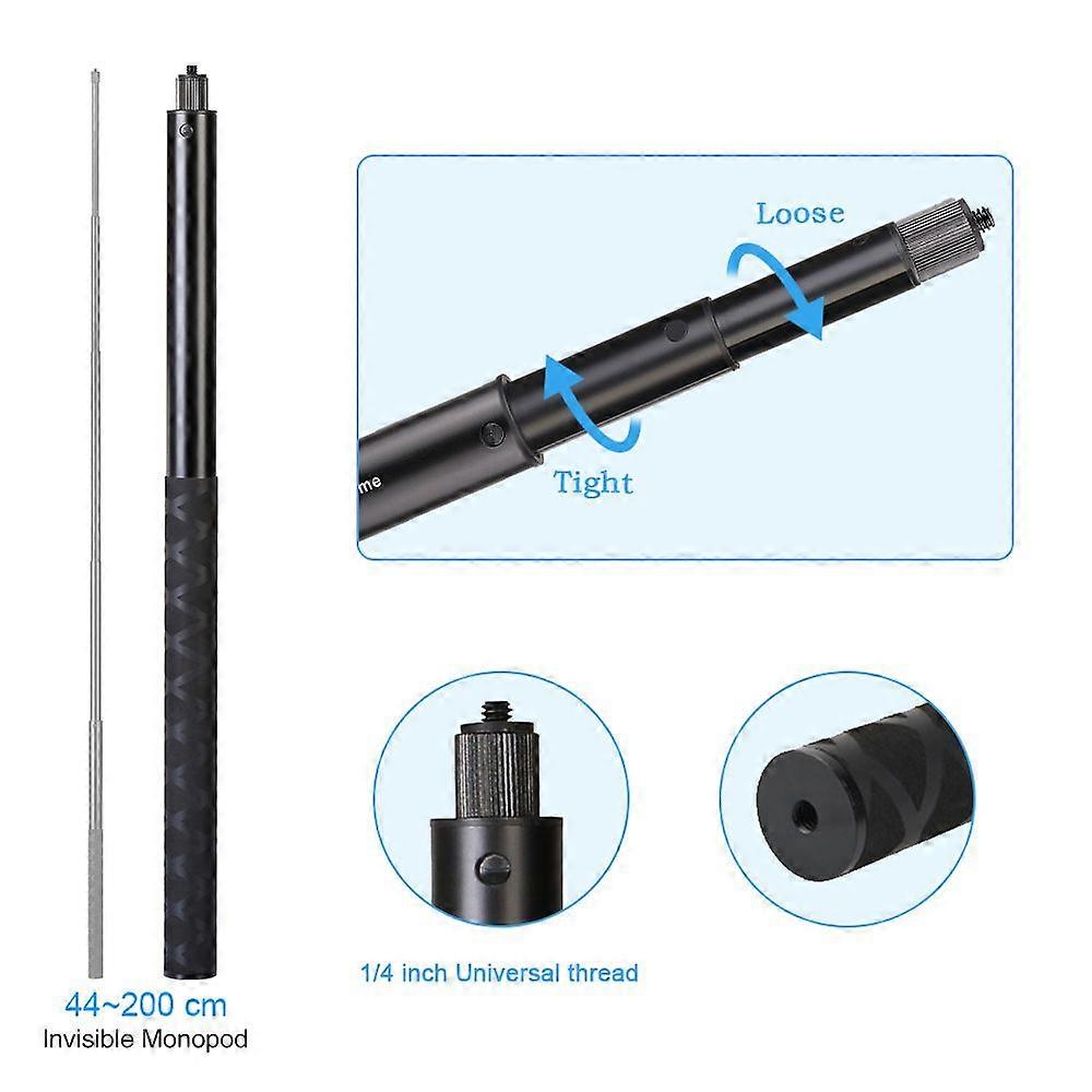 Metal Invisible Extended Selfie Stick For Insta360 X3 /DJI ACTION 3 /GOPRO 11 10 9 Motorcycle Motion Camera monopod Accessories